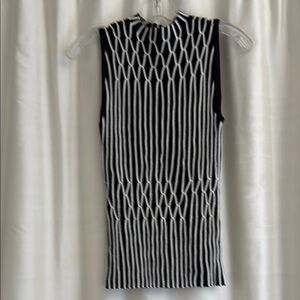 White House Black Market Geometric Black and White Tank Top